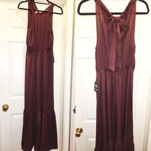 Express Wine Halter Maxi Dress